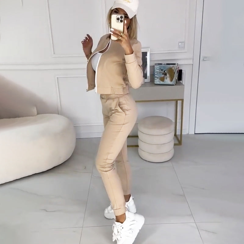 3-delig trainingspak met ritssluiting voor dames