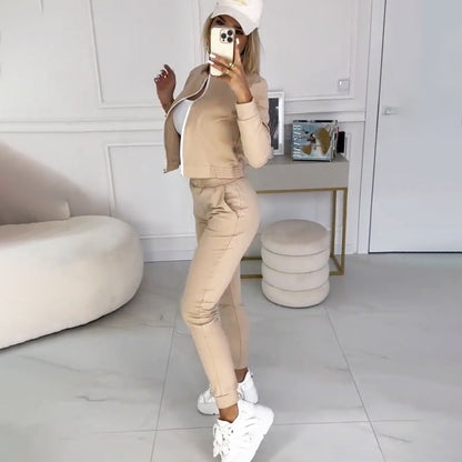 3-delig trainingspak met ritssluiting voor dames