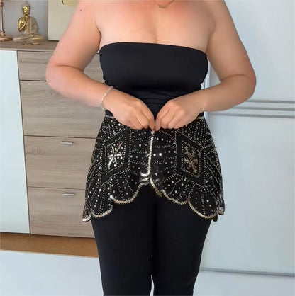 🔥 Letzter Tag 50 % RABATT - Vintage-Spitzen-Schal mit Perlen