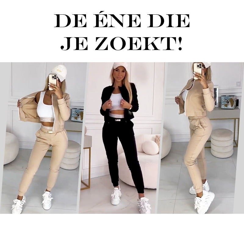 3-delig trainingspak met ritssluiting voor dames