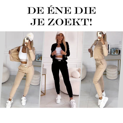 3-delig trainingspak met ritssluiting voor dames