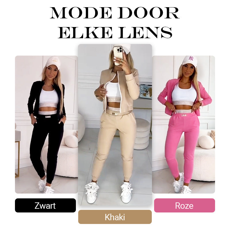 3-delig trainingspak met ritssluiting voor dames