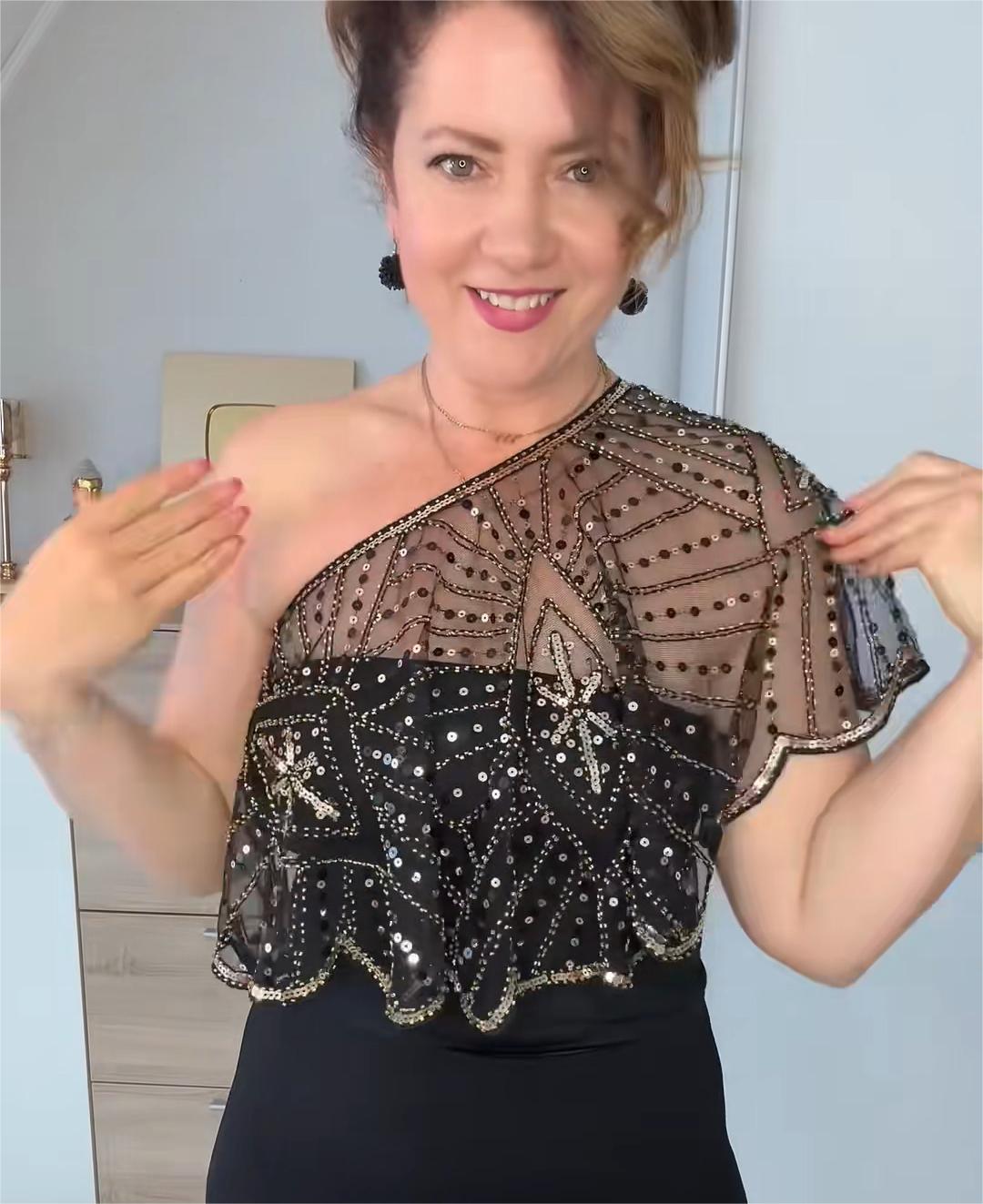 🔥 Letzter Tag 50 % RABATT - Vintage-Spitzen-Schal mit Perlen